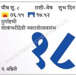 गुरुवार 18 जानेवारी  2024 –  शुभ दिवस | दुर्गाष्टमी शाकंभरीदेवी नवरात्रोत्सवारंभ