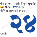 बुधवार 24 जानेवारी  2024 – शुभ दिवस  (स.७.३८ ते रात्रौ ९.४९) | पौर्णिमा प्रारंभ रात्रौ ०९.४९