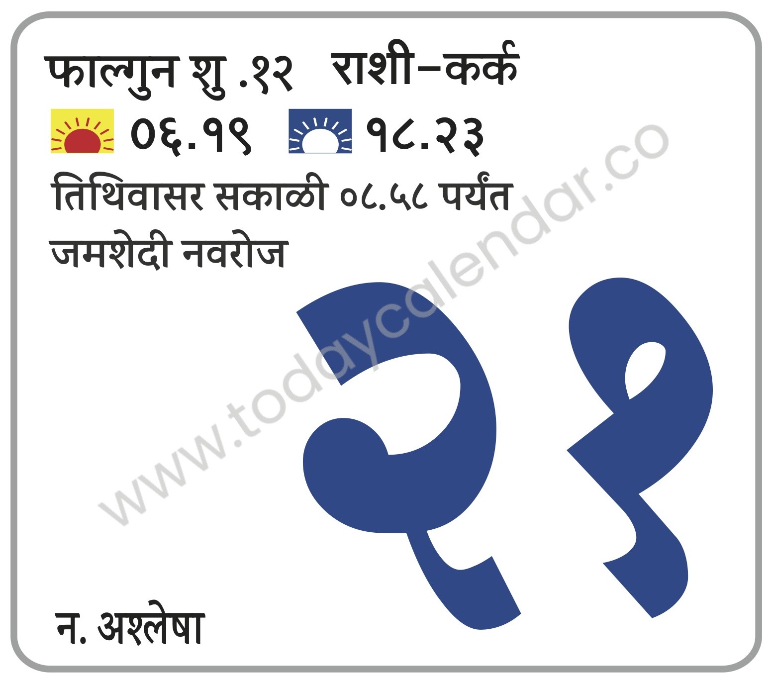 गुरुवार 21 मार्च 2024 – तिथिवासर सकाळी ०८.५८ पर्यंत | जमशेदी नवरोज