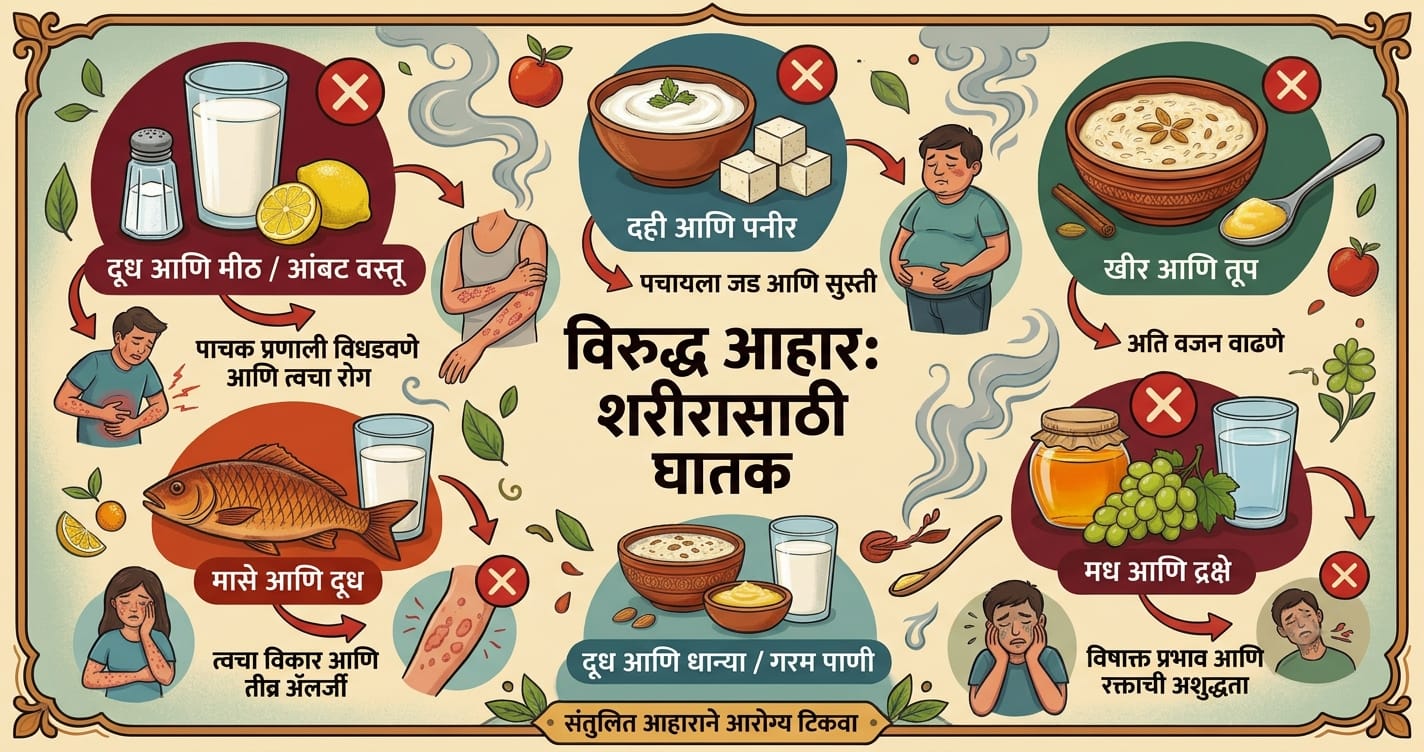 विरुद्ध आहार शरीरासाठी घातक