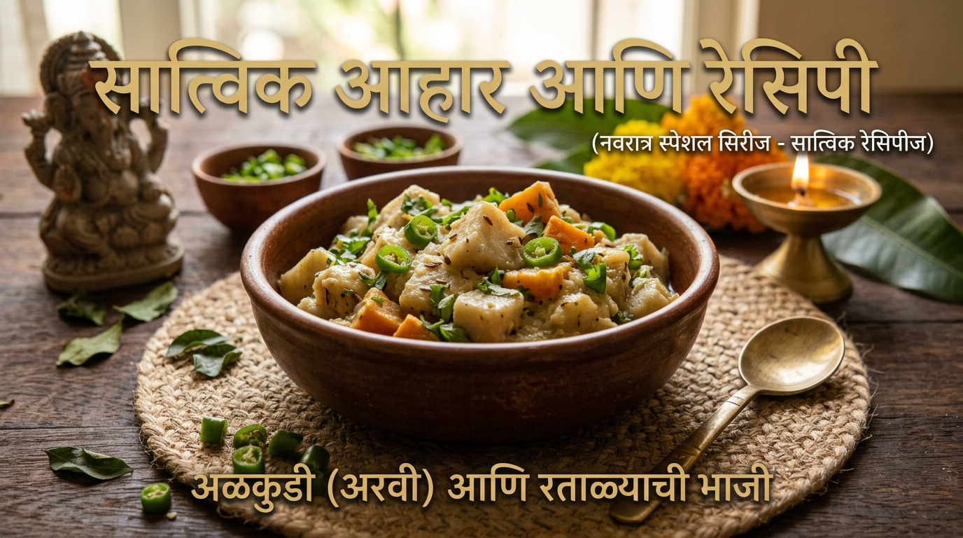 उपवासाची अळकुडी (अरवी) आणि रताळ्याची भाजी