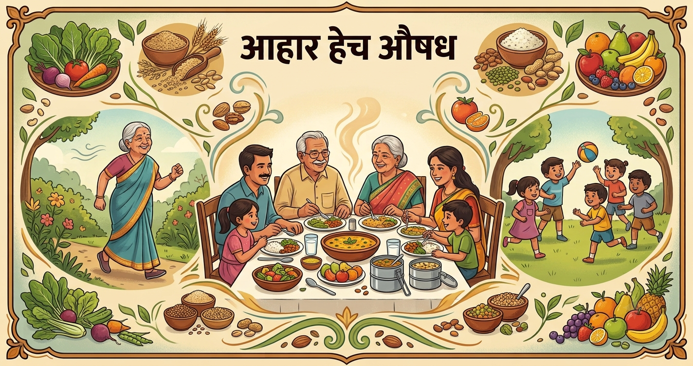 आहार हेच औषध — निरोगी आणि तणावमुक्त आयुष्याची गुरुकिल्ली