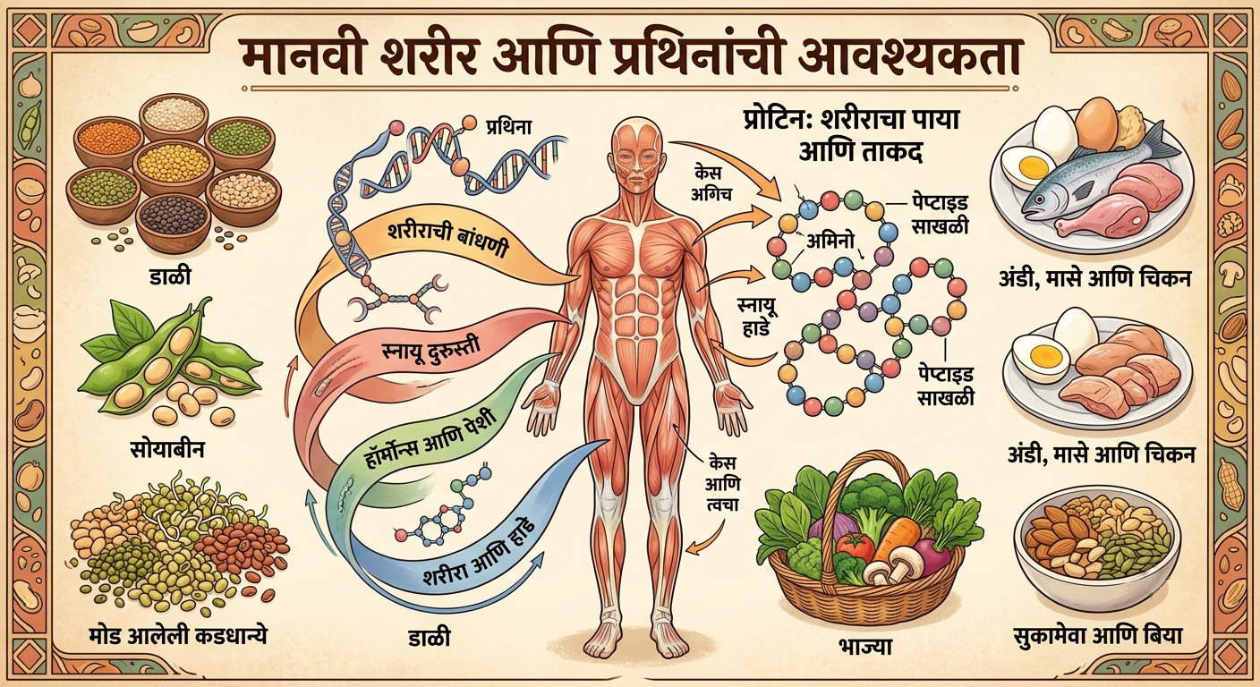 प्रोटिन (Protein) — शरीराची खरी ताकद आणि बांधणीची गुरुकिल्ली