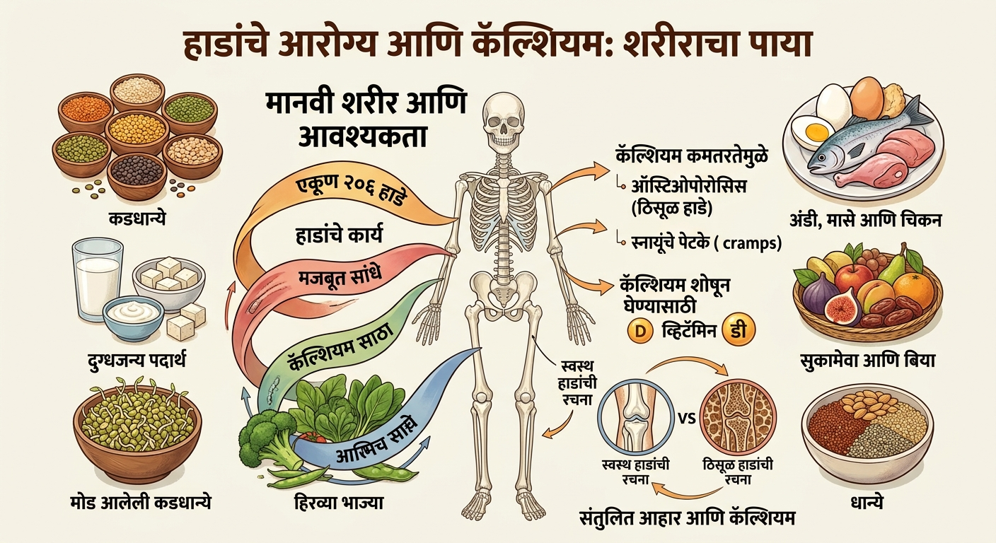 'कॅल्शियम' (Calcium) - मजबूत हाडे आणि निरोगी आयुष्याचा भक्कम पाया